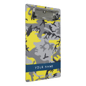 Geel en grijs Camouflage Jouw naam Personaliseren Mini Klembord (Schuin)