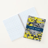 Geel en grijs Camouflage Jouw naam Personaliseren Notitieboek (Binnen)