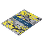 Geel en grijs Camouflage Jouw naam Personaliseren Notitieboek (Linkerzijde)