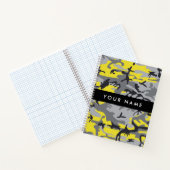 Geel en grijs Camouflage Jouw naam Personaliseren Notitieboek (Binnen)