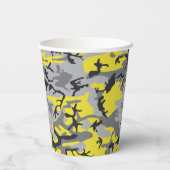 Geel en grijs Camouflage Jouw naam Personaliseren Papieren Bekers (Achterkant)