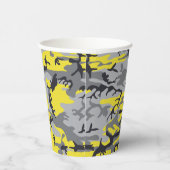 Geel en grijs Camouflage Jouw naam Personaliseren Papieren Bekers (Rechts)
