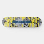 Geel en grijs Camouflage Jouw naam Personaliseren Persoonlijk Skateboard (Horizontaal)