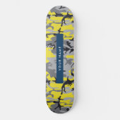 Geel en grijs Camouflage Jouw naam Personaliseren Persoonlijk Skateboard (Voorkant)
