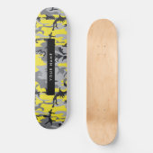 Geel en grijs Camouflage Jouw naam Personaliseren Persoonlijk Skateboard (Voorkant)