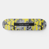 Geel en grijs Camouflage Jouw naam Personaliseren Persoonlijk Skateboard (Horizontaal)