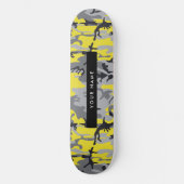 Geel en grijs Camouflage Jouw naam Personaliseren Persoonlijk Skateboard (Voorkant)
