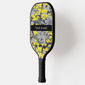 Geel en grijs Camouflage Jouw naam Personaliseren Pickleball Paddle (Links)