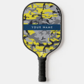 Geel en grijs Camouflage Jouw naam Personaliseren Pickleball Paddle (Voorkant)