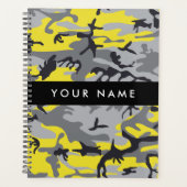 Geel en grijs Camouflage Jouw naam Personaliseren Planner (Voorkant)