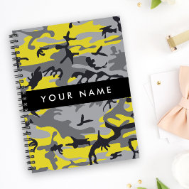 Geel en grijs Camouflage Jouw naam Personaliseren Planner