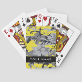 Geel en grijs Camouflage Jouw naam Personaliseren Pokerkaarten (Achterkant)