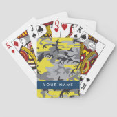 Geel en grijs Camouflage Jouw naam Personaliseren Pokerkaarten (Achterkant)