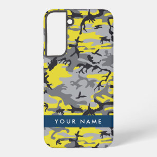 Geel en grijs Camouflage Jouw naam Personaliseren Samsung Galaxy Hoesje