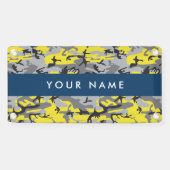 Geel en grijs Camouflage Jouw naam Personaliseren Spandoek (Horizontaal)