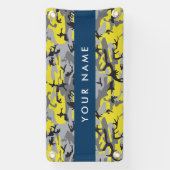 Geel en grijs Camouflage Jouw naam Personaliseren Spandoek (Verticaal)