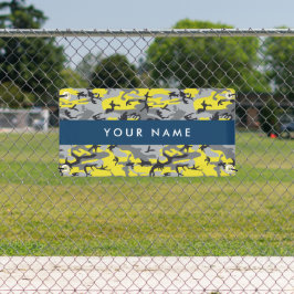 Geel en grijs Camouflage Jouw naam Personaliseren Spandoek