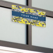 Geel en grijs Camouflage Jouw naam Personaliseren Spandoek (Buitenkant Gebouw)