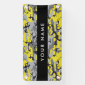 Geel en grijs Camouflage Jouw naam Personaliseren Spandoek (Verticaal)