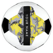Geel en grijs Camouflage Jouw naam Personaliseren Voetbal (Gedraaid)