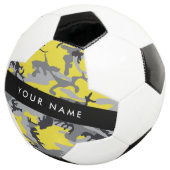 Geel en grijs Camouflage Jouw naam Personaliseren Voetbal (Drie kwart)