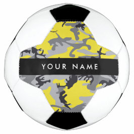 Geel en grijs Camouflage Jouw naam Personaliseren Voetbal