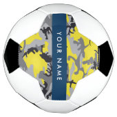 Geel en grijs Camouflage Jouw naam Personaliseren Voetbal (Gedraaid)