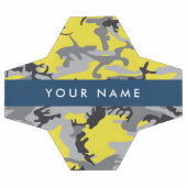 Geel en grijs Camouflage Jouw naam Personaliseren Voetbal (Enkel)