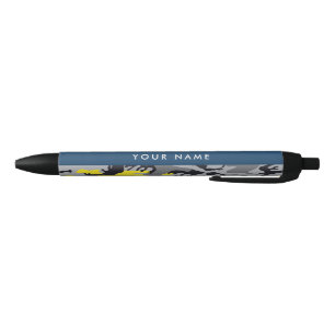 Geel en grijs Camouflage Jouw naam Personaliseren Zwarte Inkt Pen