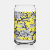 Geel en Grijs Camouflage, Militair, Leger Blikvorm Glas (Voorkant)