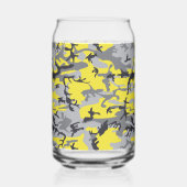 Geel en Grijs Camouflage, Militair, Leger Blikvorm Glas (Achterkant)