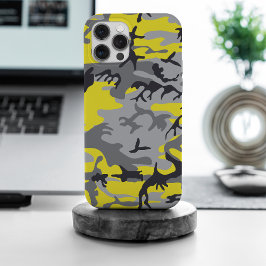 Geel en Grijs Camouflage, Militair, Leger iPhone 15 Pro Max Case