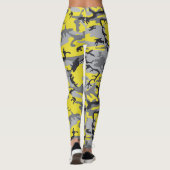 Geel en Grijs Camouflage, Militair, Leger Leggings (Achterkant)