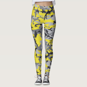 Geel en Grijs Camouflage, Militair, Leger Leggings