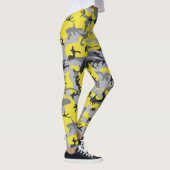 Geel en Grijs Camouflage, Militair, Leger Leggings (Rechts)