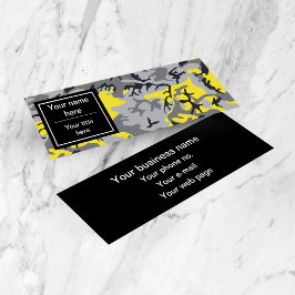 Geel en Grijs Camouflage, Militair, Leger Mini Visitekaartje