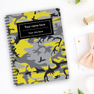 Geel en grijs camouflage, militair, leger notitieboek