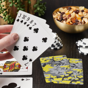 Geel en Grijs Camouflage, Militair, Leger Pokerkaarten