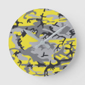 Geel en Grijs Camouflage, Militair, Leger Ronde Klok (Voorkant)