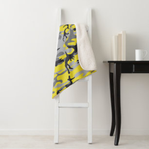 Geel en Grijs Camouflage, Militair, Leger Sherpa Deken