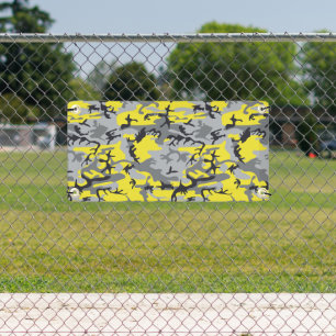 Geel en Grijs Camouflage, Militair, Leger Spandoek