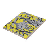 Geel en Grijs Camouflage, Militair, Leger Tegeltje (Zijkant)