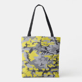 Geel en Grijs Camouflage, Militair, Leger Tote Bag (Achterkant)