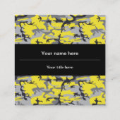 Geel en Grijs Camouflage, Militair, Leger Vierkante Visitekaartje (Achterkant)