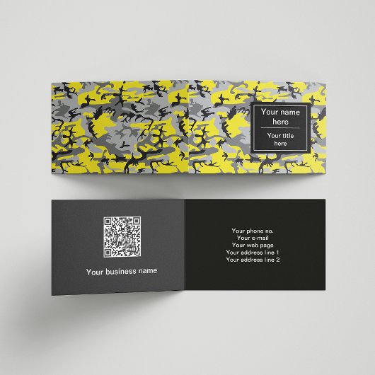Geel en Grijs Camouflage, Militair, Leger Visitekaartje