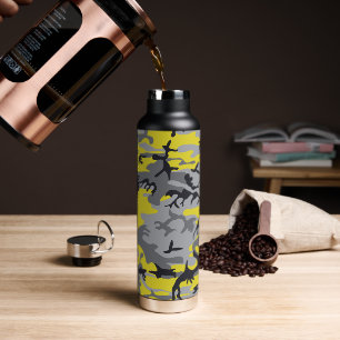 Geel en Grijs Camouflage, Militair, Leger Waterfles