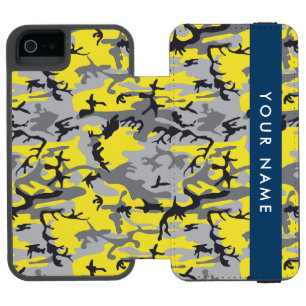 Geel en Grijs Camouflage Personaliseer je naam