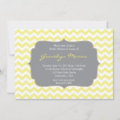 Geel en grijs Cheveron Shower Invitation Kaart (Voorkant)