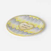 Geel en grijs Chevron Aangepast Bord voor kunstpap (Gekanteld)