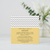 Geel en grijs Chevron Bridal Shower Invitations Kaart (Staand voorkant)